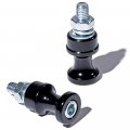 Anzios 2x Black Aluminum Rugged Winch Hook Holder Stand Steel Bolt 10mm Fit 3 8 1 2 Clevis Slip Half-linked With 10 Inch Mount