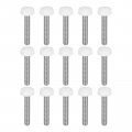 Uxcell 25pcs M6x35mm Threaded Knurled Thumb Screws Zinc Plated Carbon Steel Clamping Knobs Grip Plastic Round Head Thumbscrews