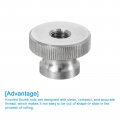 Uxcell Knurled Thumb Nuts 3pcs M8 X D24mm H16mm Stainless Steel Round Knobs Fasteners Through Hole Hand Screw Nut Silver For 3d