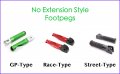 Autobahn88 Motorcycle Footpeg Front Rider Race-type With 40mm-extension Compatible Kawasaki Zrx 1200 S R 2002-2009 Black