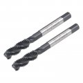 Uxcell M8 X 1 25 Spiral Flute Thread Tap Metric Machine Threading Hss Nitriding Coated Round Shank With Square End H2 Tolerance