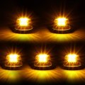 Auto Dynasty Compatible With Ford F150-f450 5 X Led Cab Roof Top Lights Wiring Switch Smoked Housing Yellow