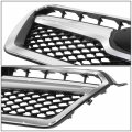 Factory Style Front Bumper Grill Grille Assembly With Chrome Trim Compatible Subaru Xv Crosstrek 2013-2015 Matte Black