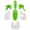 Kuafu Plastic Kit Fairing Bodywork Compatible With 2001-2013 Kawasaki Kx85 Kx100 Green White
