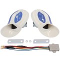 Air Horn 1 Pair 115 Db Super Loud Trumpet Electric Snail Car With 18 Sounds For 12v Trucks Cars Motorcycle Boats Golf Carts
