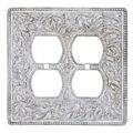 Vicenza Designs Wpj7003 San Michele Wall Plate With Jumbo Double Outlet Opening Polished Silver 