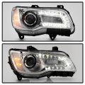Acanii For Halogen Type 2015-2023 Chrysler 300 Chrome Bezel Led Drl Projector Headlight Headlamp Passenger Side