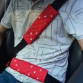 Pinbola Bling Seatbelt Shoulder Pads Leather Luster Crystals Seat Belt Covers Universal Fit Car Decor Accessories For Women