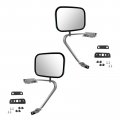 Side View Manual Mirrors Stainless Steel Pair Set For Ford F-series Pickup Truck 