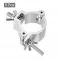 Uxcell Light Truss Clamps Stage Lighting Pipe O Clamp Aluminum Alloy For 1 57-2 05 Od Tube Max Load 60lb Silver 6pcs