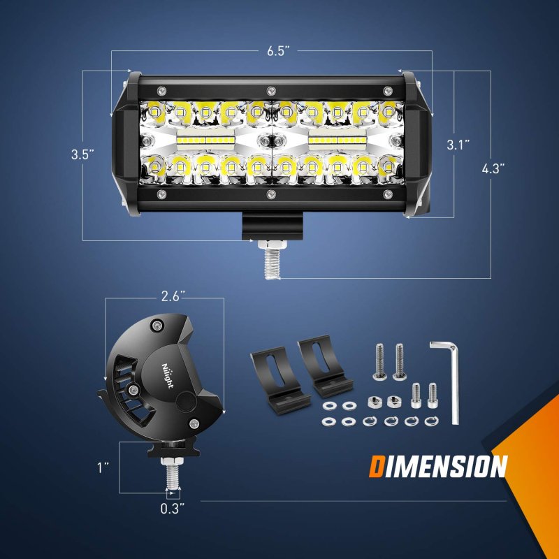 Led Pods 4 Pack 6 5 In 120w Light Bar Triple Rows Spot Flood Combo Driving Lights Waterproof Work For Off Road Truck Car Atv