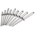 200pcs 6 Sizes 304 Stainless Steel Open-end Dome-head Blind Rivets Assortment Kit Type For Diy Sheet Metal Automotive Repairs 