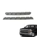 Front Bumper Grille Insert For Chevy Silverado 1500 2016-2018 Black Grill Skin Guard Snap On 