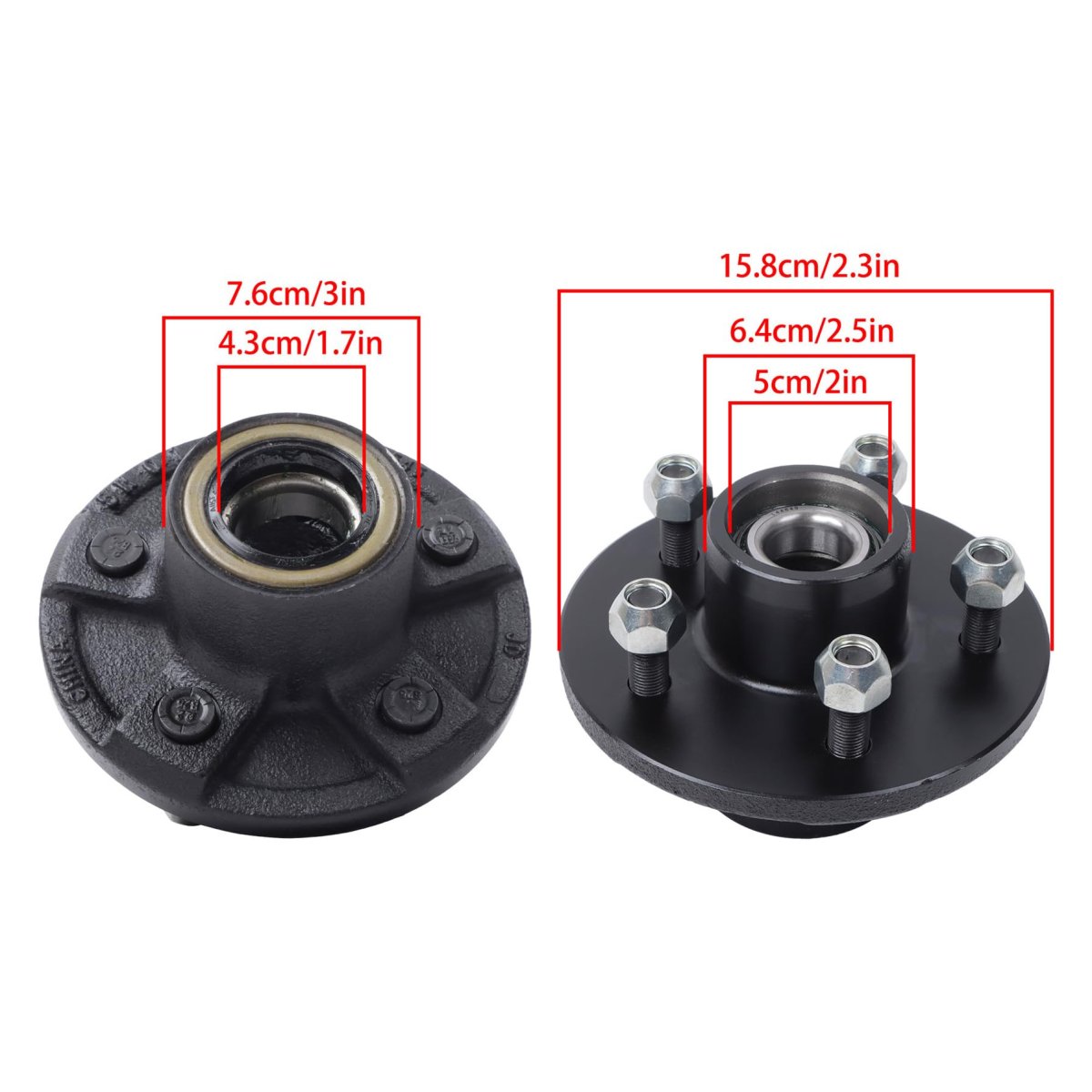 Pre Assembled 5 On 4 In Trailer Hub Kit With Bearing Replacement For 3500 Lbs 84 Spindle 6 Piece Set