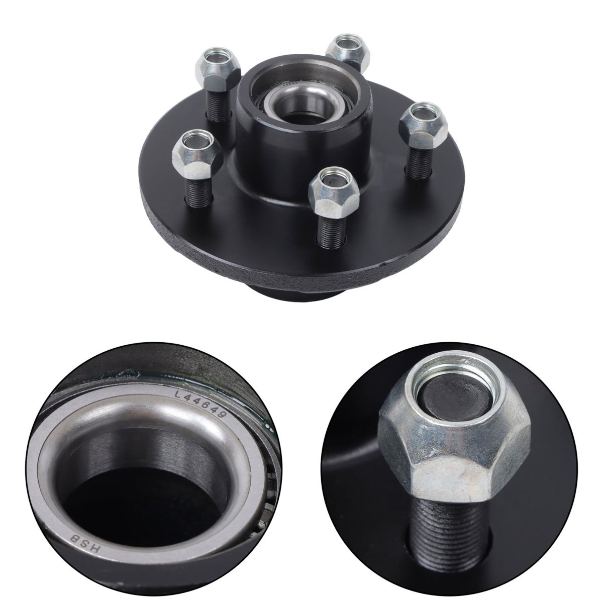 Pre Assembled 5 On 4 In Trailer Hub Kit With Bearing Replacement For 3500 Lbs 84 Spindle 6 Piece Set