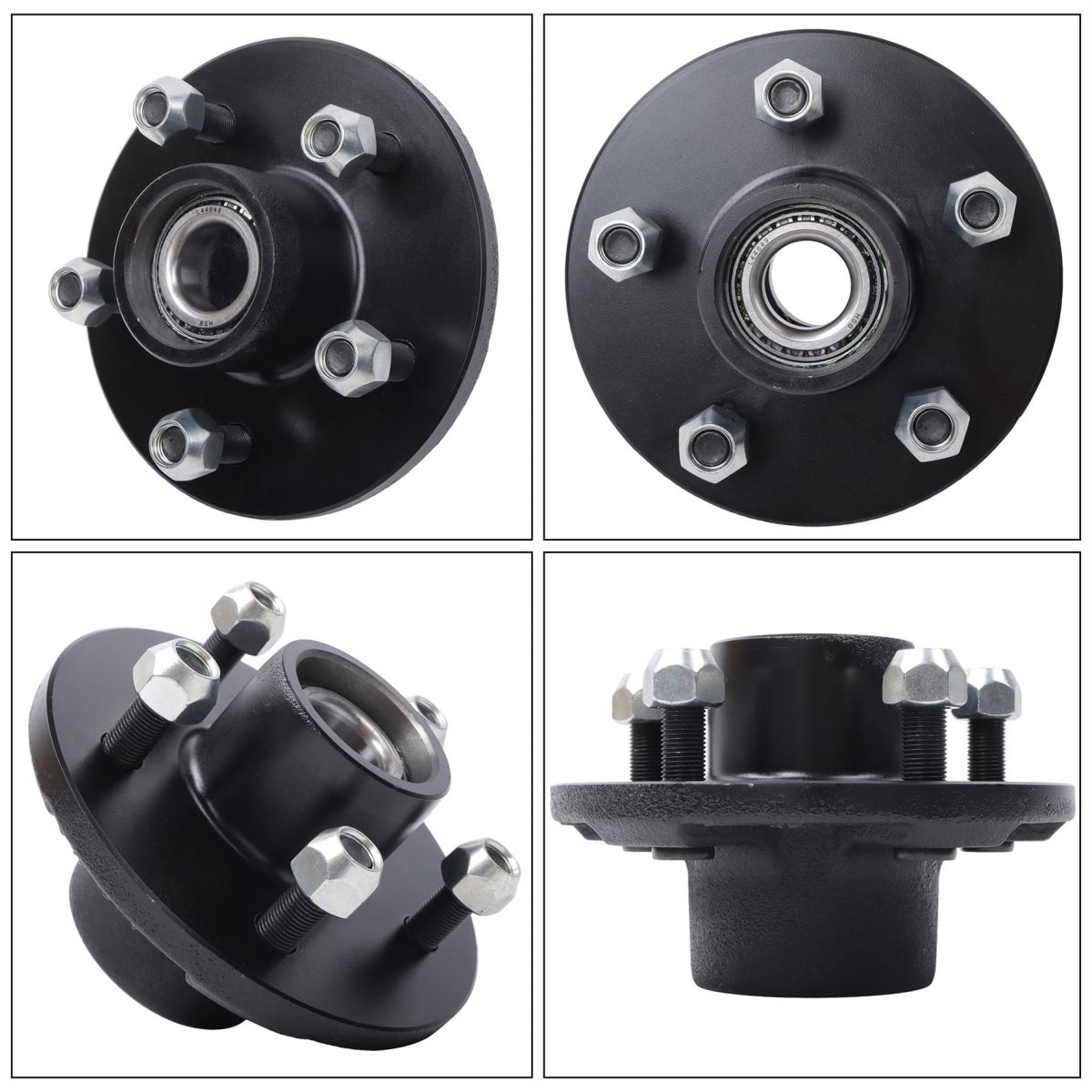 Pre Assembled 5 On 4 In Trailer Hub Kit With Bearing Replacement For 3500 Lbs 84 Spindle 6 Piece Set