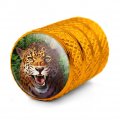 Leopard Hunting Valve Stem Caps For Tire Rim Wheel Aluminum Yellow