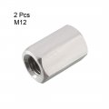 Uxcell M12 X 1 75-pitch 30mm Length 304 Stainless Steel Metric Hex Coupling Nut 2 Pcs