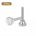 Uxcell M5x30mm Knurled Thumb Screws 5pcs 304 Stainless Steel Flat Head Bolts With Shoulder Grip Knobs Fasteners