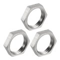 3pcs Cast Pipe Fitting Hex Locknut 304 Stainless Steel Lock Nut Npt 1 2 Female Thread For Plumbing Fixed Water Broom And 
