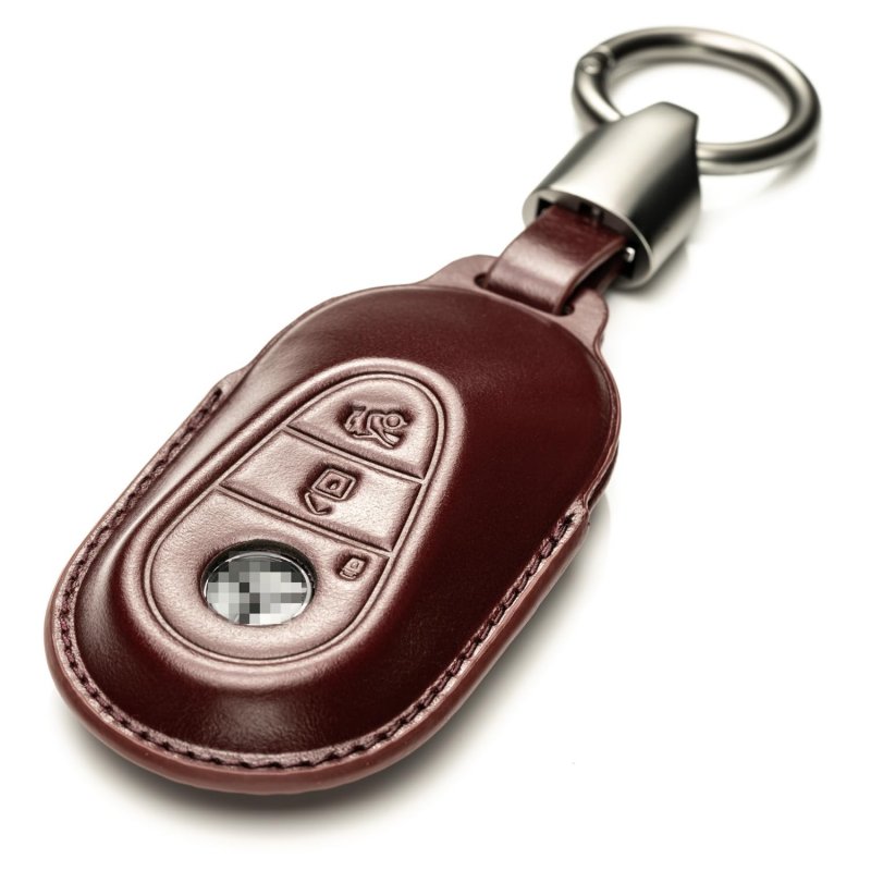 Vitodeco 3d Luxury Premium Genuine Leather Smart Key Fob Case For Mercedes-benz C-class S-class Glc Eqb Suv Eqs Sedan Eqe