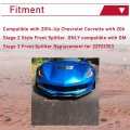 Hecasa Front Bumper Lower Splitter Side Extension Winglets For 2014-up Corvette C7 Eos Z06 Stage 3 Style Replacement 22922353