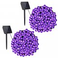 Solar String Lights 2 Packs 200 Led Purple Outdoor Fairy 144ft Waterproof Powered With 8 Modes For Garden Patio And Fence 