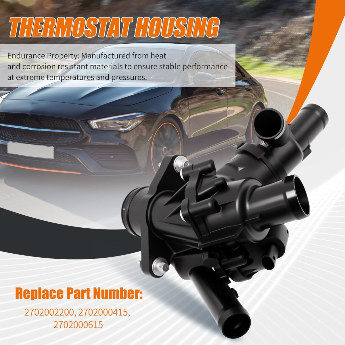 Saihisday 2702000615 Thermostat Housing Replacement For Mercedes-benz Cla 250 2014-2019 Gla 45 2015-2020 Replaces 2702000415