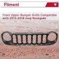 Hecasa Front Upper Bumper Grille Compatible With 2015-2018 Jeep Renegade Painted Grill Guard Cover