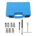Diesel Nozzle Cleaning Reamer Set 10 Piece Kit With Flat And Angled Reamers T Handle Hex Key Carbon Remover Tool For Fuel 