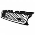 Ecotric Front Grille Air Side Vent Compatible With 2010-2013 Land Rover Range Sport L320 Black Silver