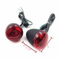 Httmt Mt224-017f- Motorcycle Heavy Billet Aluminum Front Turn Signal Light Indicator Red Lens Compatible With 1992-2016 H-d