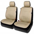 Leader Accessories Auto Low Back Leather Front Car Seat Covers Beige With Airbag Universal 2 Fronts Protector 