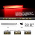 Red Led Strip Side Marker Light Front Fender Parking Lamp For 2015-2023 Dodge Challenger Chrome Housing Clear Lens 2-piece