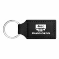 Ipick Image Compatible With Jeep Gladiator Rectangular Black Leatherette Key Chain