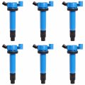 Ena Set Of 6 Blue Ignition Coil Pack For Lexus Toyota Camry Sienna Solara Rx330 2004 2005 2006 2007 2008 3 3l V6 Replacement 