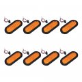 Astra Depot 8pcs 6 Amber Oval Led Rv Truck Trailer Turn Signal Light Lamp Ip67 Grommet Plug Kit Bus Ute Camper
