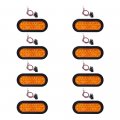 Astra Depot 8pcs 6 Amber Oval Led Rv Truck Trailer Turn Signal Light Lamp Ip67 Grommet Plug Kit Bus Ute Camper