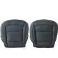 Front Driver Passenger Bottom Perforated Leather Seat Covers Black For Ford Explorer V6 V8 2016 2017 2018 2019 