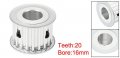 Uxcell Aluminum 5m 20 Teeth 16mm Bore Timing Belt Idler Pulley Flange Synchronous Wheel For 20mm 3d Printer Cnc