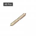 Uxcell 6x22mm Hanger Bolts 48pcs Double Ended Self-tapping Thread Wood To Dowel Screws For Connecting