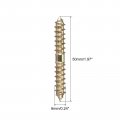 Uxcell 6x22mm Hanger Bolts 48pcs Double Ended Self-tapping Thread Wood To Dowel Screws For Connecting