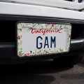 Flowers And Buds Pattern License Plate Tag Frame