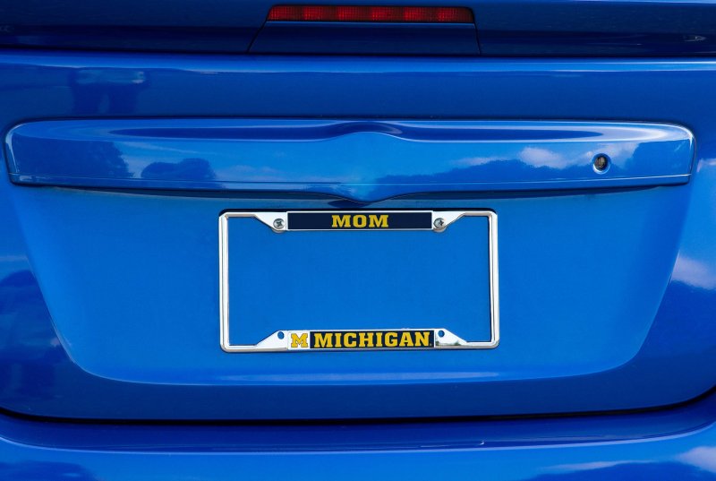 University Of Michigan Wolverines License Plate Frame Mom Officially Licensed Metal Car Tag Holder 6 25 X 12 In Standard Size
