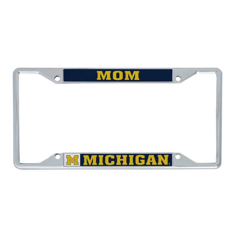 University Of Michigan Wolverines License Plate Frame Mom Officially Licensed Metal Car Tag Holder 6 25 X 12 In Standard Size
