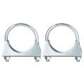 Muffler U-bolt Clamps For 62mm 2-7 16 Diameter Exhaust Tail Pipe 2pcs U Clamp Saddle Type 