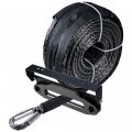 Astra Depot Gray 95ft X 3 8 20500lbs Synthetic Winch Rope Cable 10 Bolt Black Hawse Fairlead W 4 Mounting Hole 254mm Flip-up