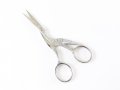 Toolusa 4 5 Vintage Stork Design Scissors Embroidery Gold Silver Scissor Stainless Steel With Protective Vinyl Pouch 