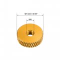 Uxcell Flat Knurled Nut M4 X 14mm 4mm Thumb Nuts Lock Adjusting Aluminum Alloy Golden 5pcs