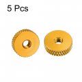 Uxcell Flat Knurled Nut M4 X 14mm 4mm Thumb Nuts Lock Adjusting Aluminum Alloy Golden 5pcs